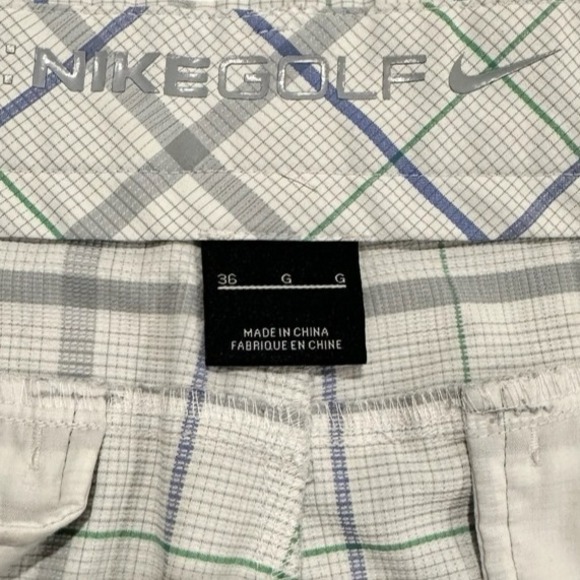 Nike Golf Shorts Plaid Pattern Casual Athletic Performance - Men's Size 36 - Picture 4 of 9